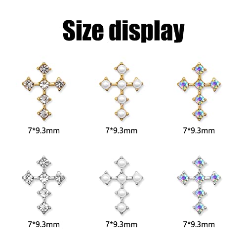 Chic Cross Design Acrylic Nails - 24pc Set, Easy Application, Long-Lasting Wear - Image 2