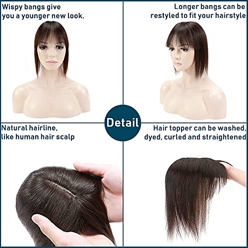 100% Human Hair Crown Hair Piece for Natural Look, Easy Wear, Medium - Image 6