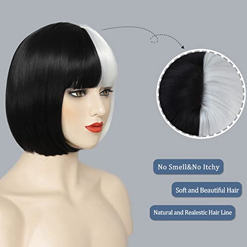 Cruella De Vil Human Hair Cosplay Wig, Adjustable One Size Fits All - Image 3