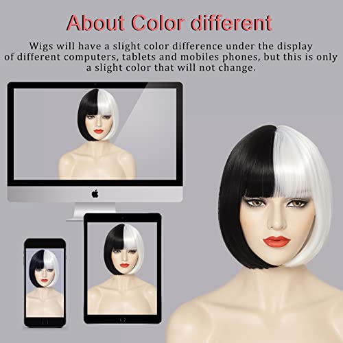 Cruella De Vil Human Hair Cosplay Wig, Adjustable One Size Fits All - Image 4