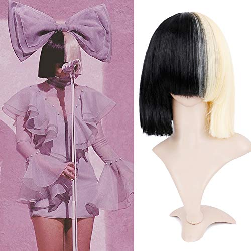 Cruella 22 Inch Natural Black and White Human Hair Wig for Women