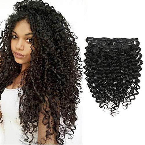 18 Inch Curled Human Hair Extensions for Natural Look, Volume, and Easy Styling