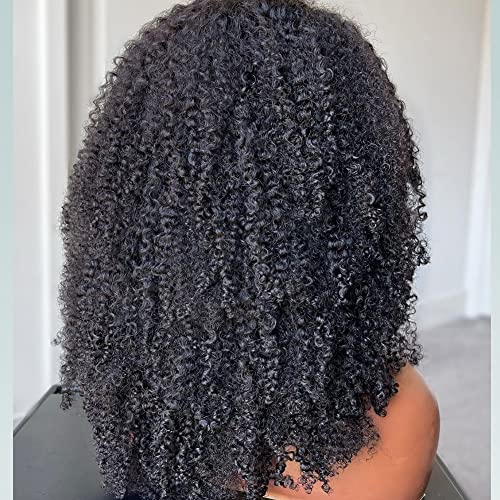 20-Inch Curly Afro Human Hair Wig for Women, Natural Soft Texture - Image 3