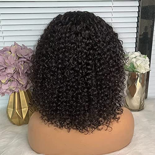 14 Inch Curly Bang Human Hair Wig for Women Natural Look Lightweight - Image 6