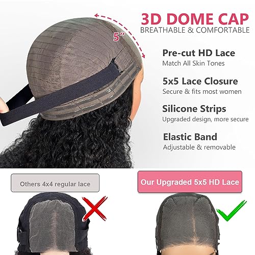 10 Inch Curly Bob Human Hair Lace Closure Wig for Women, 150% Density - Image 4