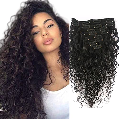 20 Inch 100% Human Hair Curly Clip-In Extensions Natural Look