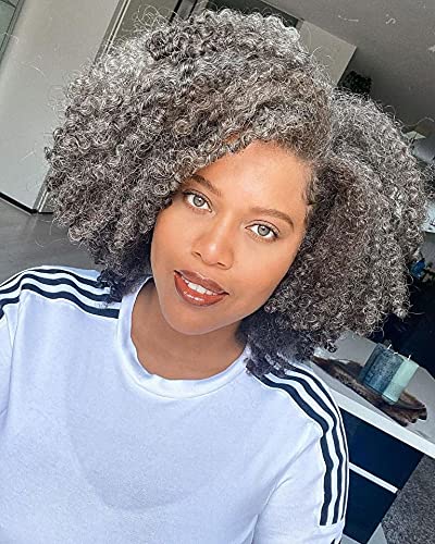 13-Inch Curly Human Hair Blend Wig for Women, Comfortable Fit, Natural Look