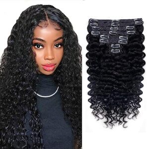 7 Piece Curly Remy Human Hair Clip-In Extensions for Natural Volume and Length