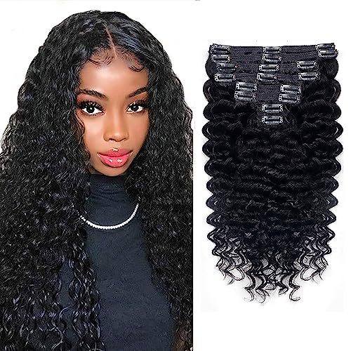 7 Piece Curly Remy Human Hair Clip-In Extensions for Natural Volume and Length