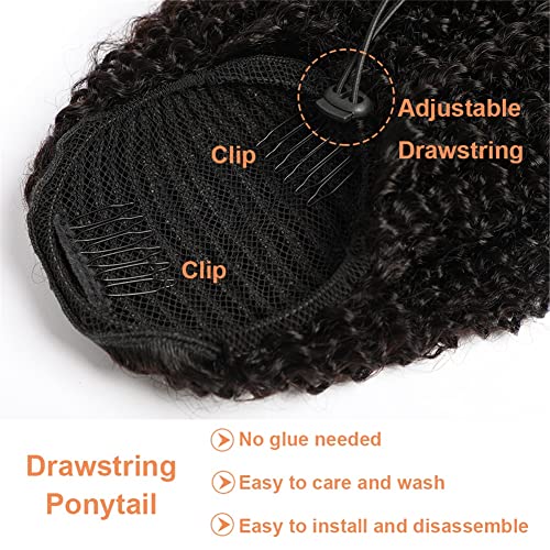 Curly Human Hair Drawstring Ponytail - Image 3