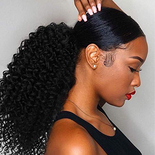 Curly Human Hair Ponytail Extension