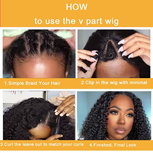 Curly U Part Wig with Human Hair - Image 9