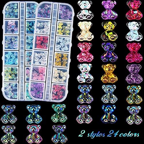 Acrylic Teddy Bear Nail Charms for Stylish Nail Art Lovers - Cute Fun Design