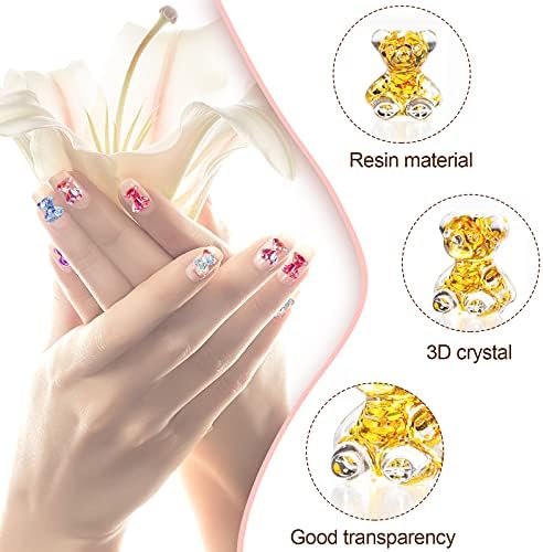 Acrylic Teddy Bear Nail Charms for Stylish Nail Art Lovers - Cute Fun Design - Image 5