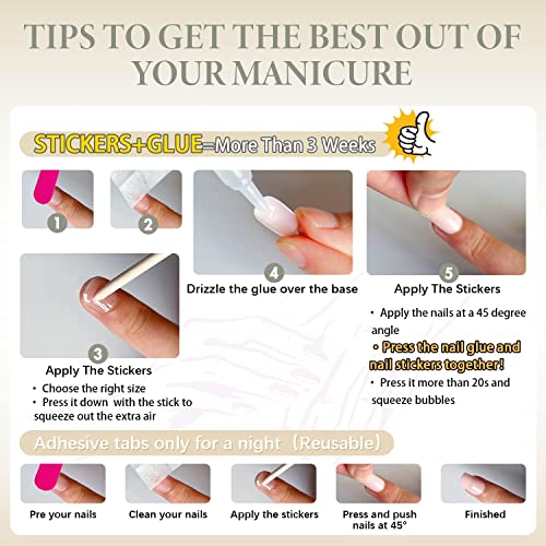 Cute Pink Square Acrylic Nails for Babies - 20 Piece Set, Child Safe - Image 6