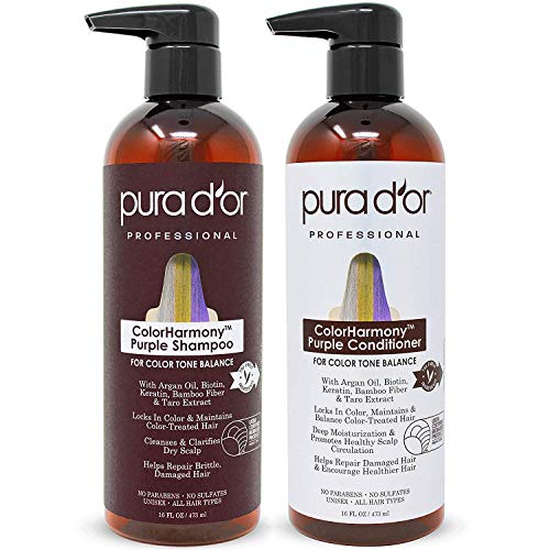 Dandruff-fighting purple shampoo for healthy hair.