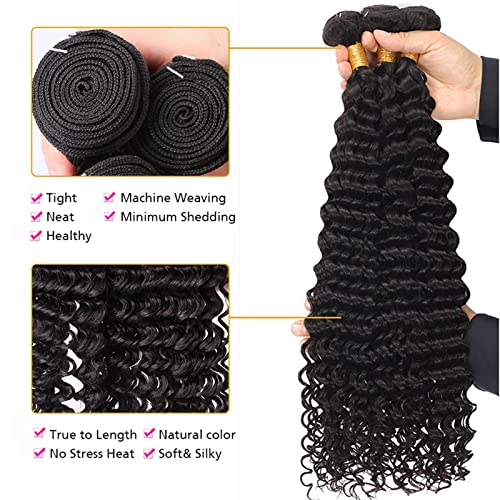 100g Natural Deep Wave Human Hair Bulk for Braiding and Weaving - Image 3