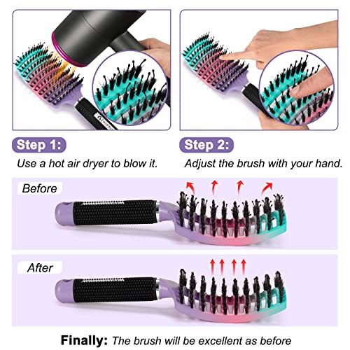 Detangling Hair Brush with Flexible Bristles and Comfortable Grip - Effortless Styling - Image 5