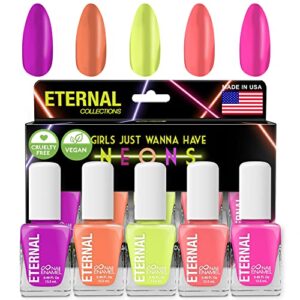 6 Vibrant Nail Polish Colors Set for Beautiful Manicures and Easy Application