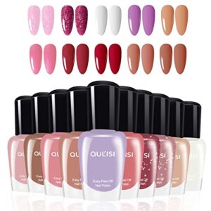 Creative Nail Art Finger Paints Nail Polish Set with Bright Colors 12-Piece