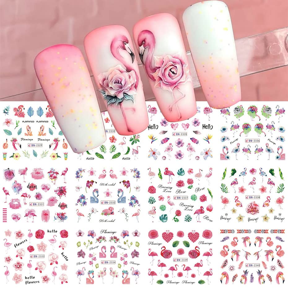 Flamingo Summer Nail Art Set - 24 Piece Acrylic Design Kit - Image 7