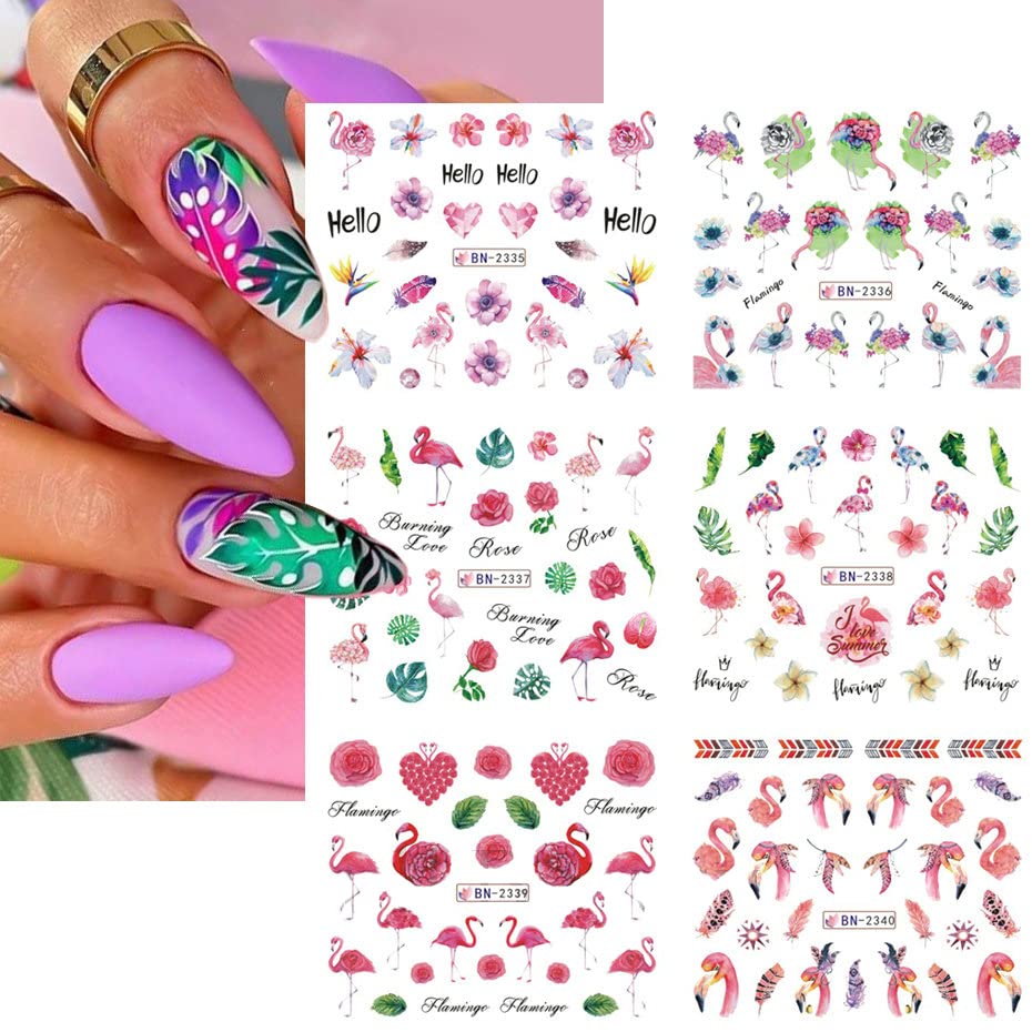Flamingo Summer Nail Art Set - 24 Piece Acrylic Design Kit - Image 2