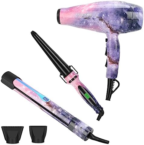 2-in-1 Flatiron and Blow Dryer Combo Set for Fast, Smooth Hair Styling
