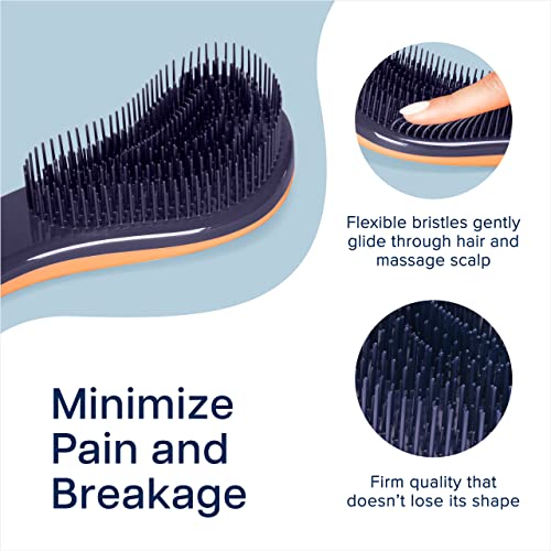 Flexi Glide Detangling Brush for All Hair Types with Ergonomic Handle - Medium Size - Image 3