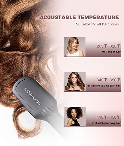 Flow Ceramic Electric Hair Straightener Brush Fast Heating Anti-Static 1 Inch - Image 5