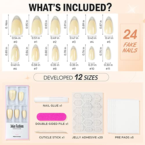 24 Count French Almond Acrylic Nail Tips - Durable & Stylish Nail Art - Image 6