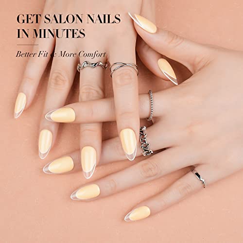 24 Count French Almond Acrylic Nail Tips - Durable & Stylish Nail Art - Image 2