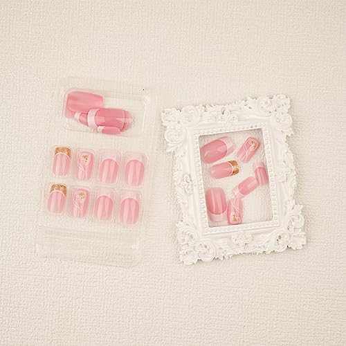 Elegant French Tip Acrylic Nail Art Kit, 24 Piece Set - Image 4