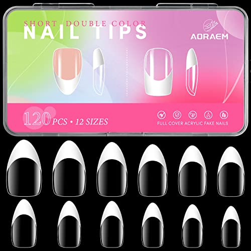 Long French Tip Almond Acrylic Nails - Elegant, Durable Design for Perfect Manicures