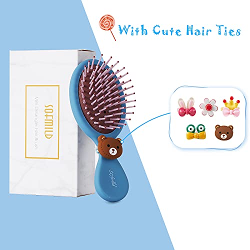 Frustrated child struggles with hair brush. - Image 8