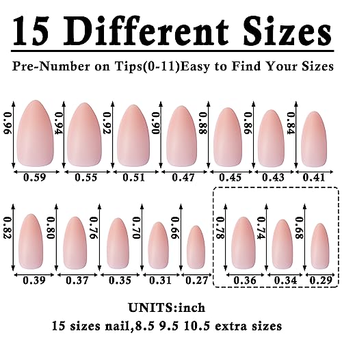 24 Pcs Almond Gel Nail Designs for Elegant Manicures - Image 5