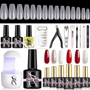 Artistic Gel Nail Kit with 6 Colors and UV Lamp for Home Use