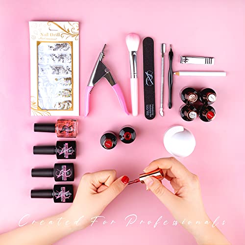 Artistic Gel Nail Kit with 6 Colors and UV Lamp for Home Use - Image 7