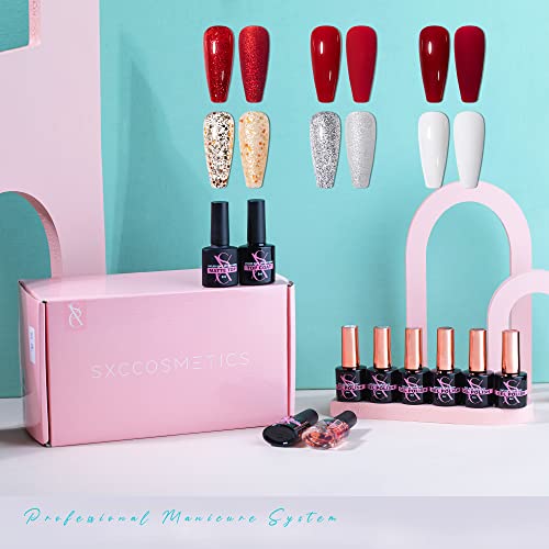 Artistic Gel Nail Kit with 6 Colors and UV Lamp for Home Use - Image 9