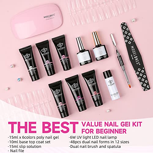 9-Piece Gel Nail Starter Kit with Acrylic Gel for At-Home Nail Art and Design - Image 2
