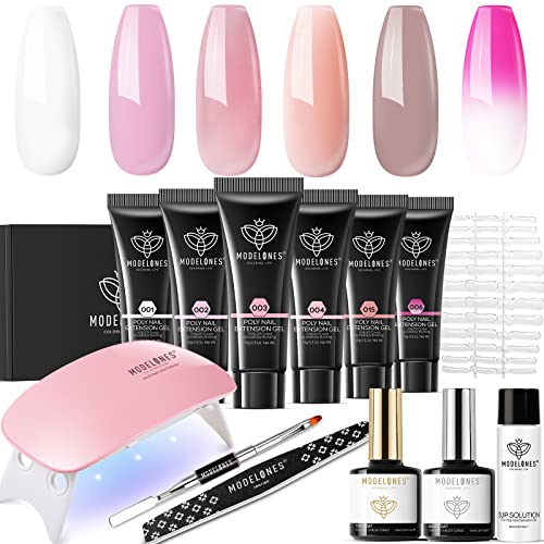 9-Piece Gel Nail Starter Kit with Acrylic Gel for At-Home Nail Art and Design