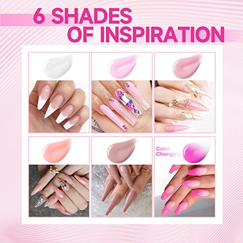 9-Piece Gel Nail Starter Kit with Acrylic Gel for At-Home Nail Art and Design - Image 3