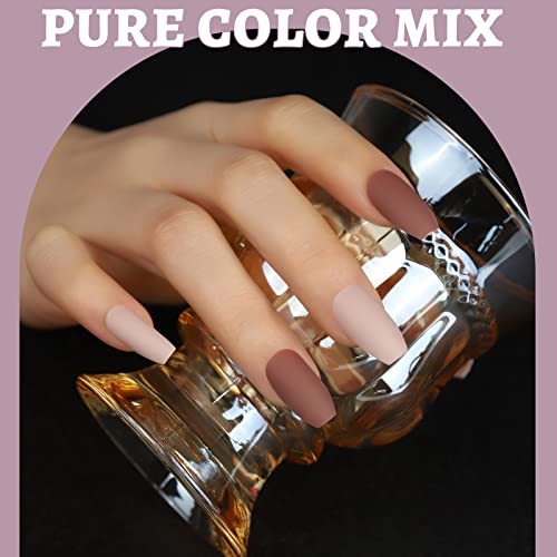 24 Piece Glitter Coffin Acrylic Nail Set for Elegant Nail Art - Image 5