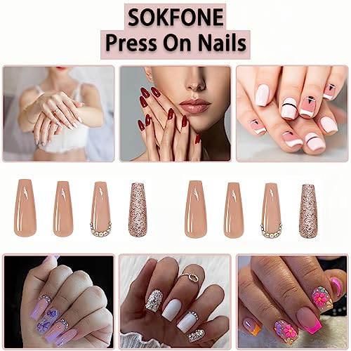 Glitter Fade Acrylic Nails Set 24 Pieces Medium Length for Stylish Manicure - Image 7