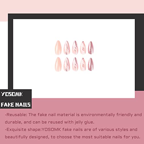 Sparkling Almond Shaped Acrylic Nails Set for Beautiful Nail Art and Design - Image 6