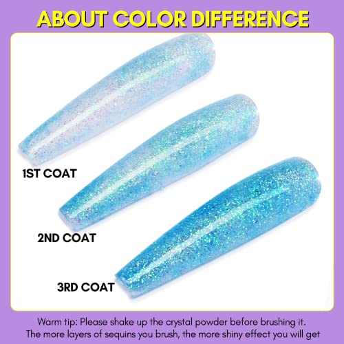 Glittery Blue Acrylic Nail Art Set for Stunning Nail Designs Easy Application 500 Piece - Image 7