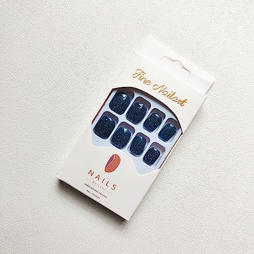 Sparkling Blue Acrylic Nails Kit - 24 Pieces for a Glamorous Manicure - Image 5