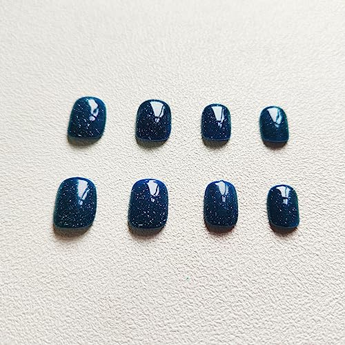 Sparkling Blue Acrylic Nails Kit - 24 Pieces for a Glamorous Manicure - Image 3