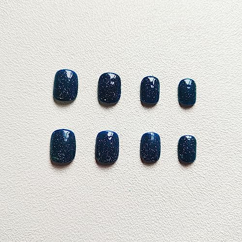 Sparkling Blue Acrylic Nails Kit - 24 Pieces for a Glamorous Manicure - Image 2