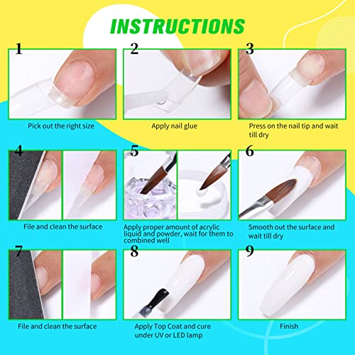 Glow-in-the-Dark Acrylic Nails for Easy Application and Long-Lasting Wear 20 Count - Image 8