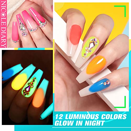 Glow-in-the-Dark Acrylic Nails for Easy Application and Long-Lasting Wear 20 Count - Image 2